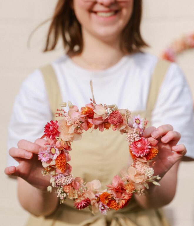 couronne fleurs sechees